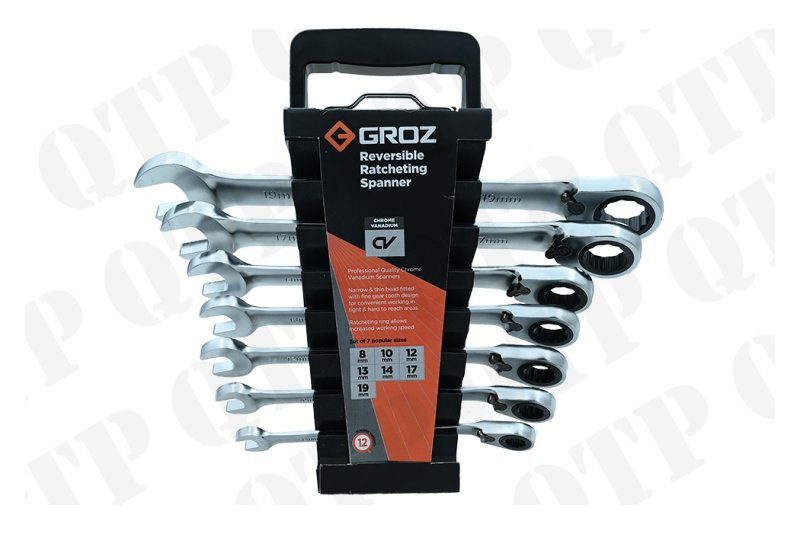 REVERSIBLE RATCHETING SPANNER SET