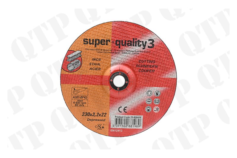 CUTTING DISC 9" WITH DEPRESSED CENTRE