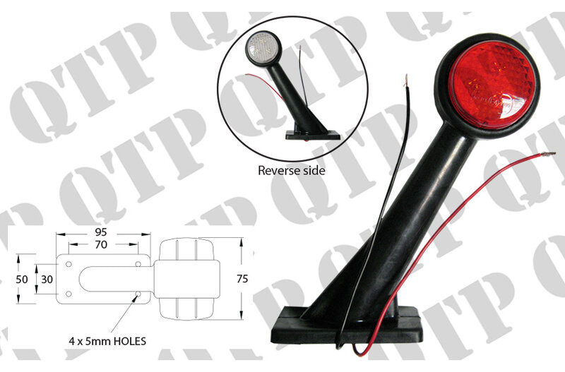 ANGLED MARKER LAMP RUBBER LED SMALL LH/RH