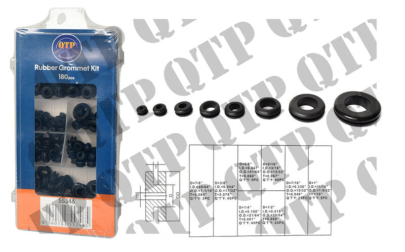 RUBBER GROMMET KIT 180PCS