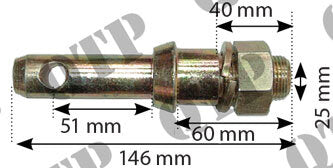 IMPLEMENT PIN CAT 2 - 7/8" UNF