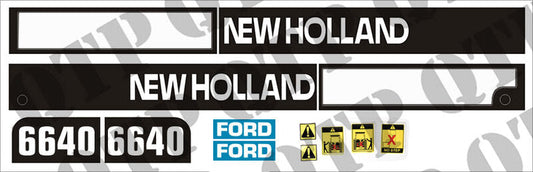 DECAL FORD NEW HOLLAND 6640 FROM 1997