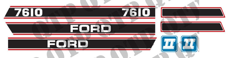 DECAL FORD 7610 FORCE 2 RED & BLACK